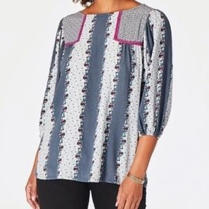 Matilda Jane Quarter Sleeve Floral Print Blouse